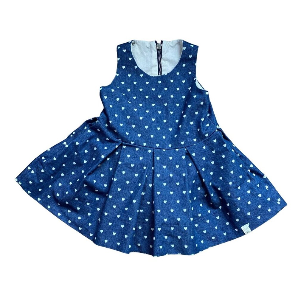 Tate & Adele Denim Hearts Blake Dress 18-24 months